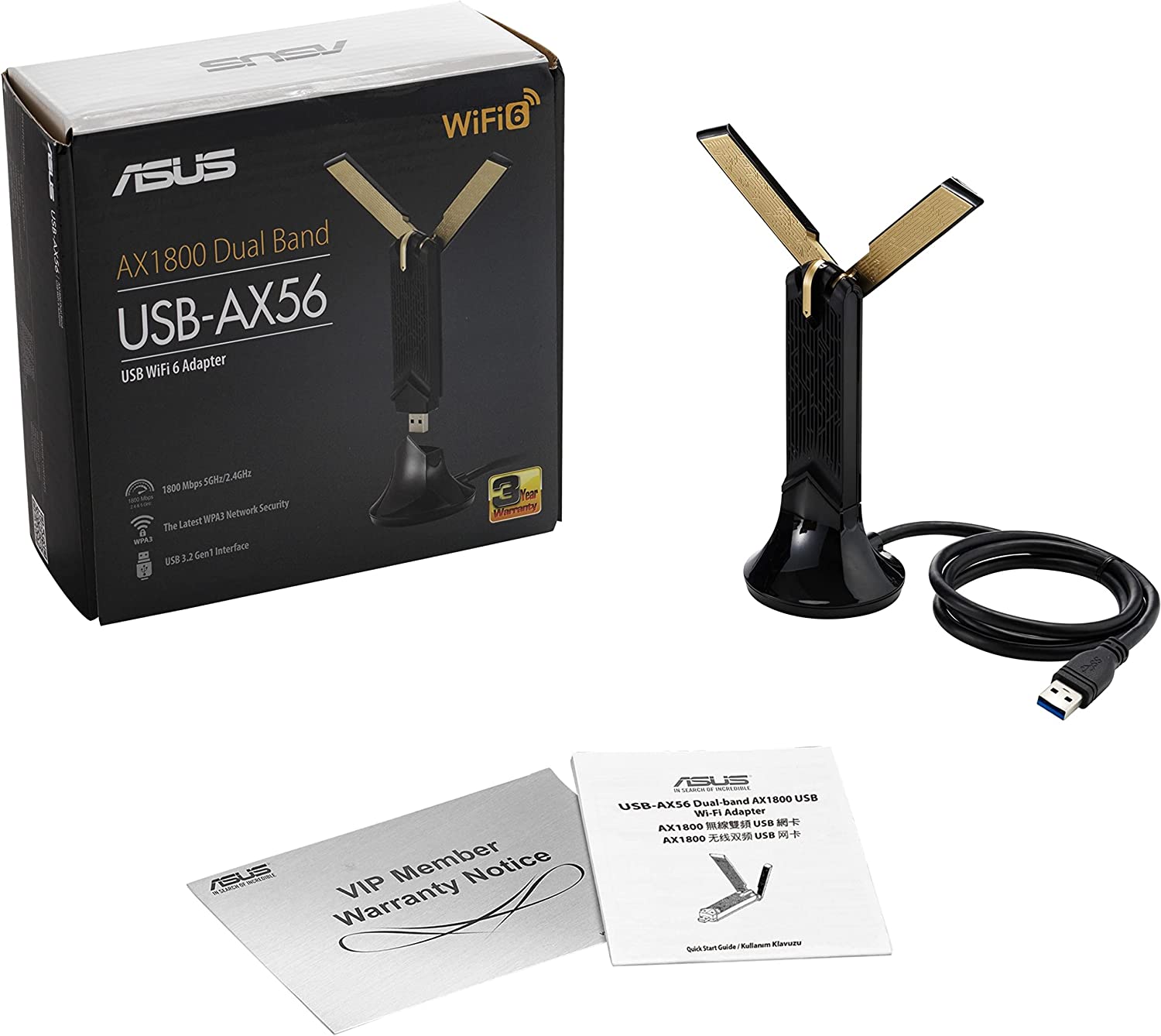 ASUS USB-AX56 AX1800 DUAL BAND USB WIFI 6 ADAPTER thumbnail 5