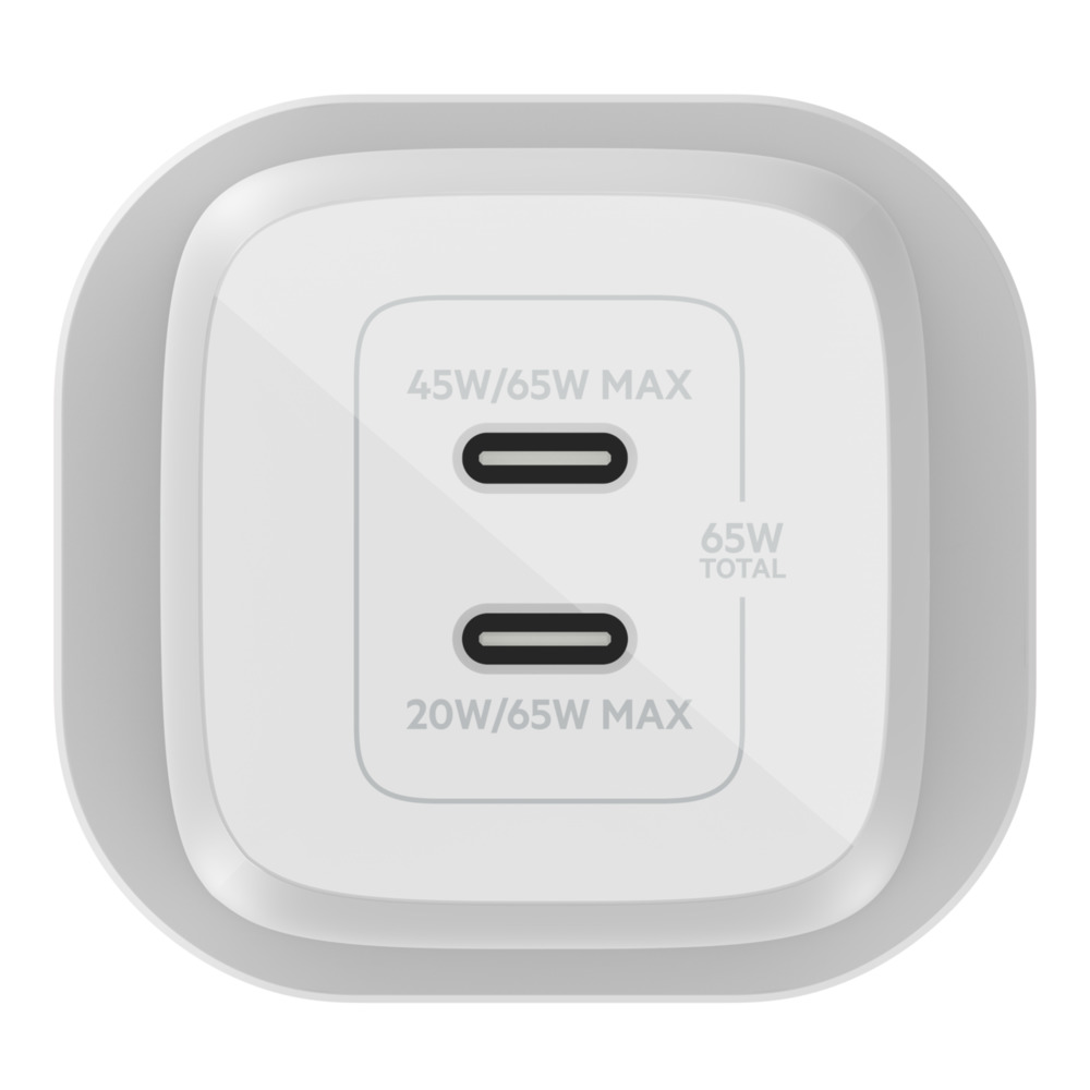 BELKIN 65W DUAL USB-C GAN WALL CHARGER W/PPS WHITE thumbnail 3