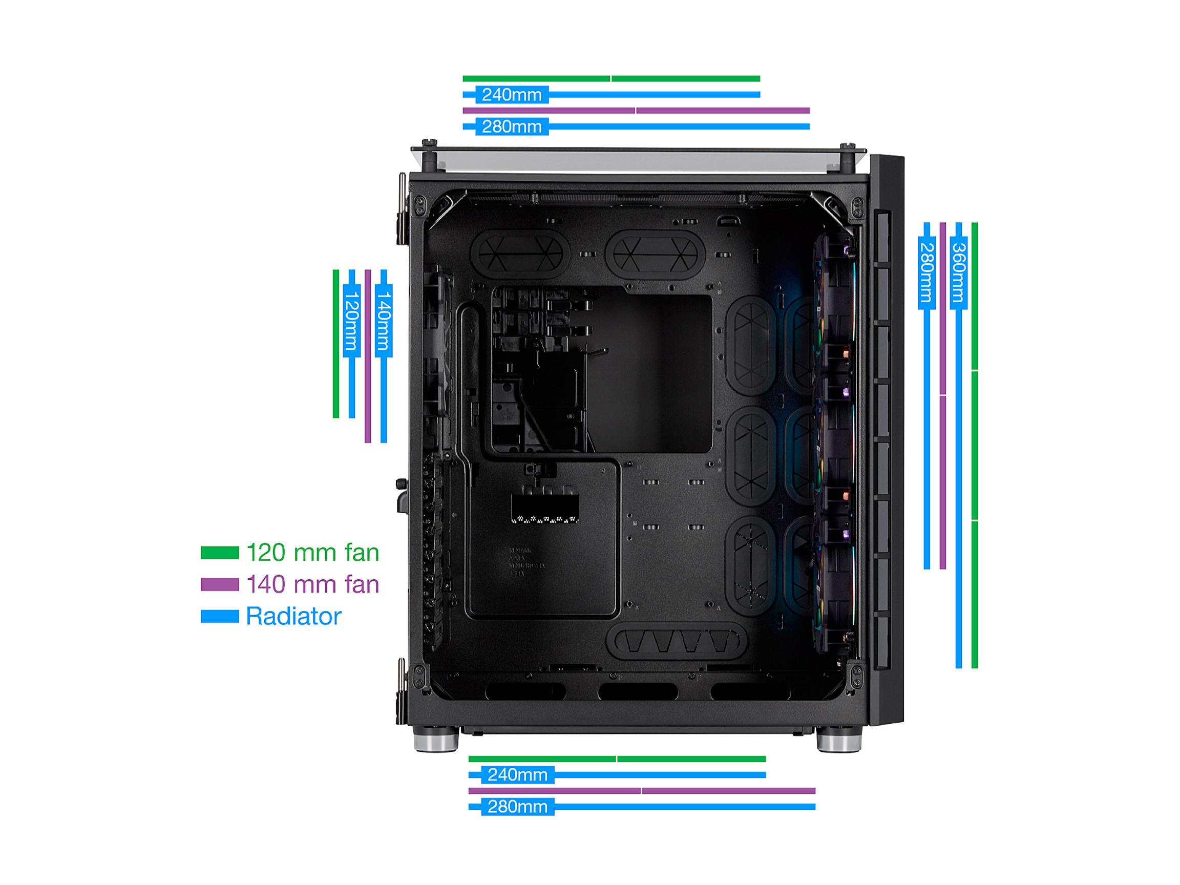 CORSAIR Crystal Series 680X RGB ATX CASE BLACK thumbnail 7