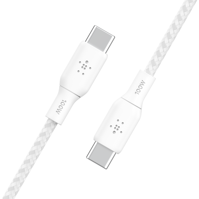 BELKIN BRAIDED USBC-C 2.0 100W CABLE 2M WHITE thumbnail 3