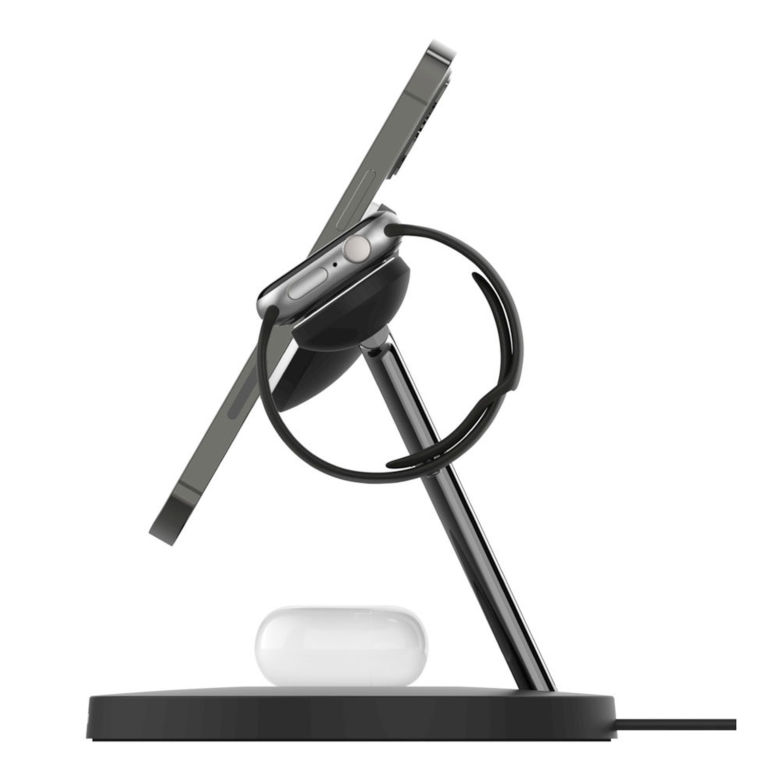 BELKIN 3-IN-1 WIRELESS CHARGER W/MAGSAFE 15W BLACK thumbnail 3