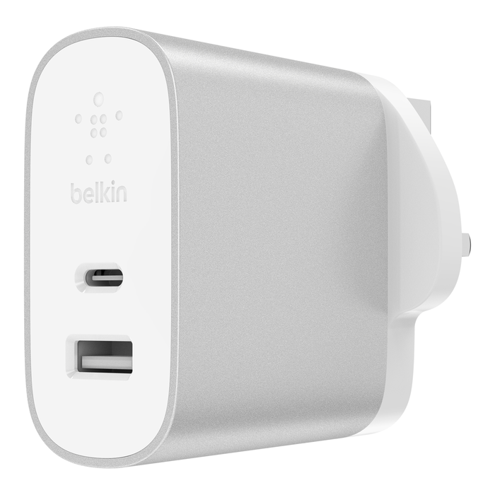 BELKIN USB-C + USB-A AC CHARGER 27W+12W (SLV) thumbnail 2