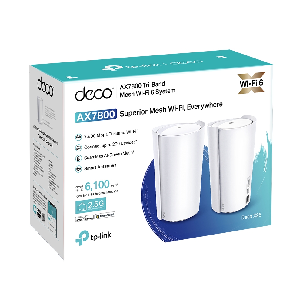 TP-LINK DECO X95 AX7800 MESH WIFI SYSTEM (2-PACK) thumbnail 7