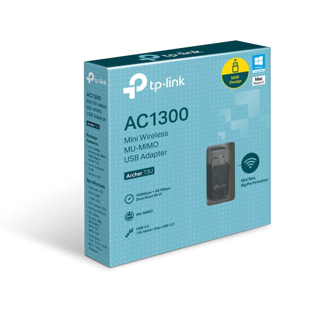 TP-LINK T3U AC1300 MU-MIMO MINI USB ADAPTOR thumbnail 4