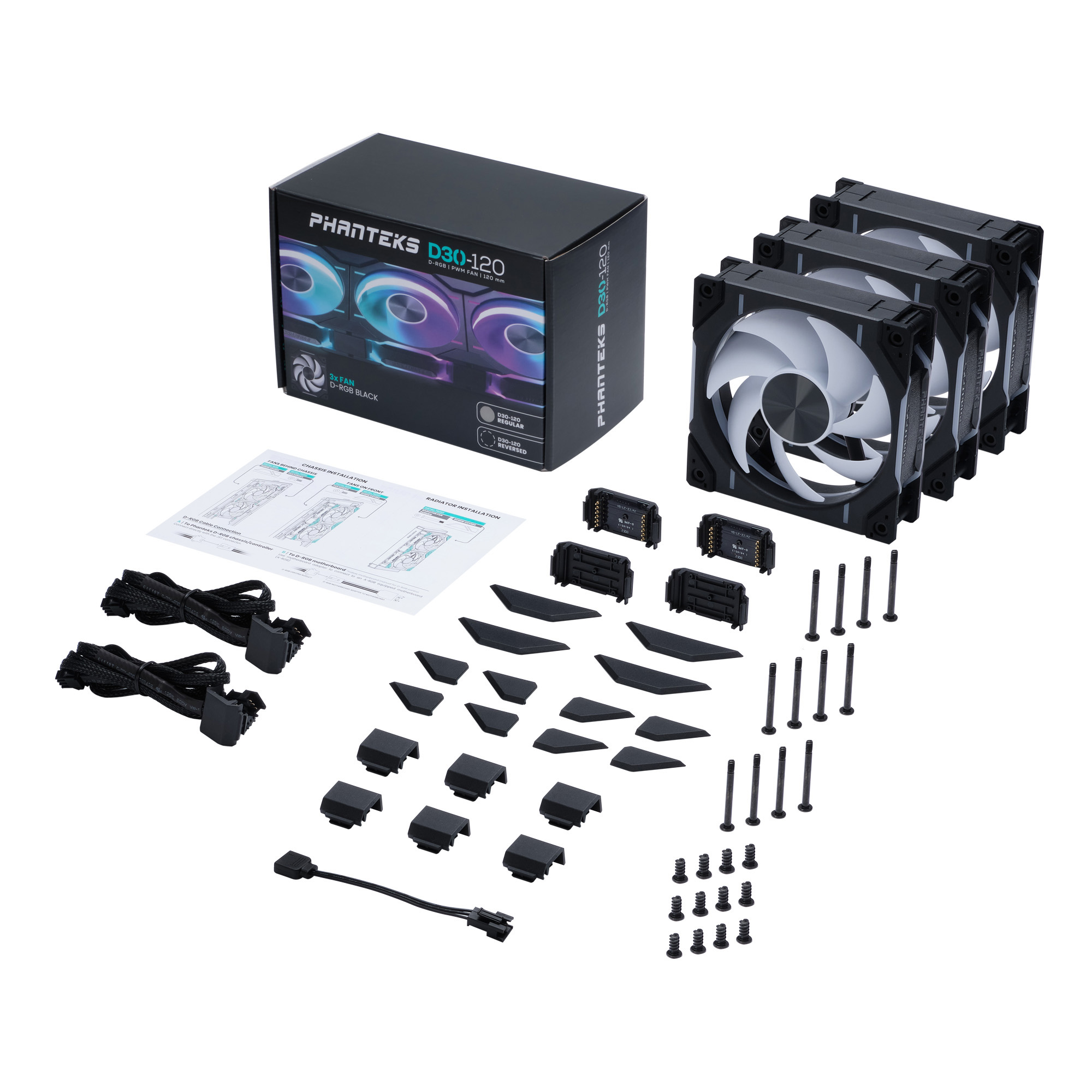 PHANTEKS D30 120MM PWM FAN REGULAR DRGB BLACK (3-PACK) thumbnail 12