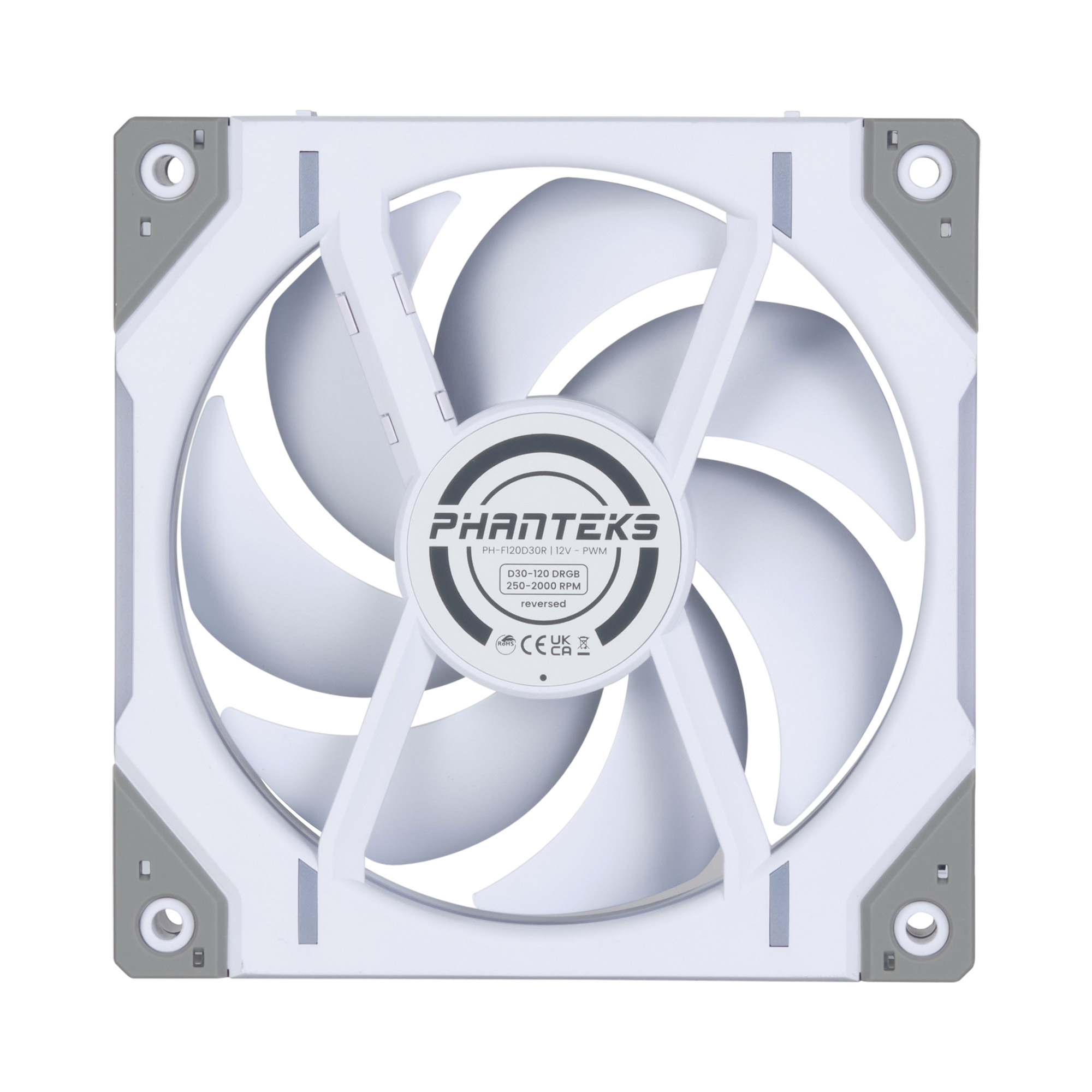 PHANTEKS D30 120MM PWM FAN REVERSED DRGB WHITE (3-PACK) thumbnail 7