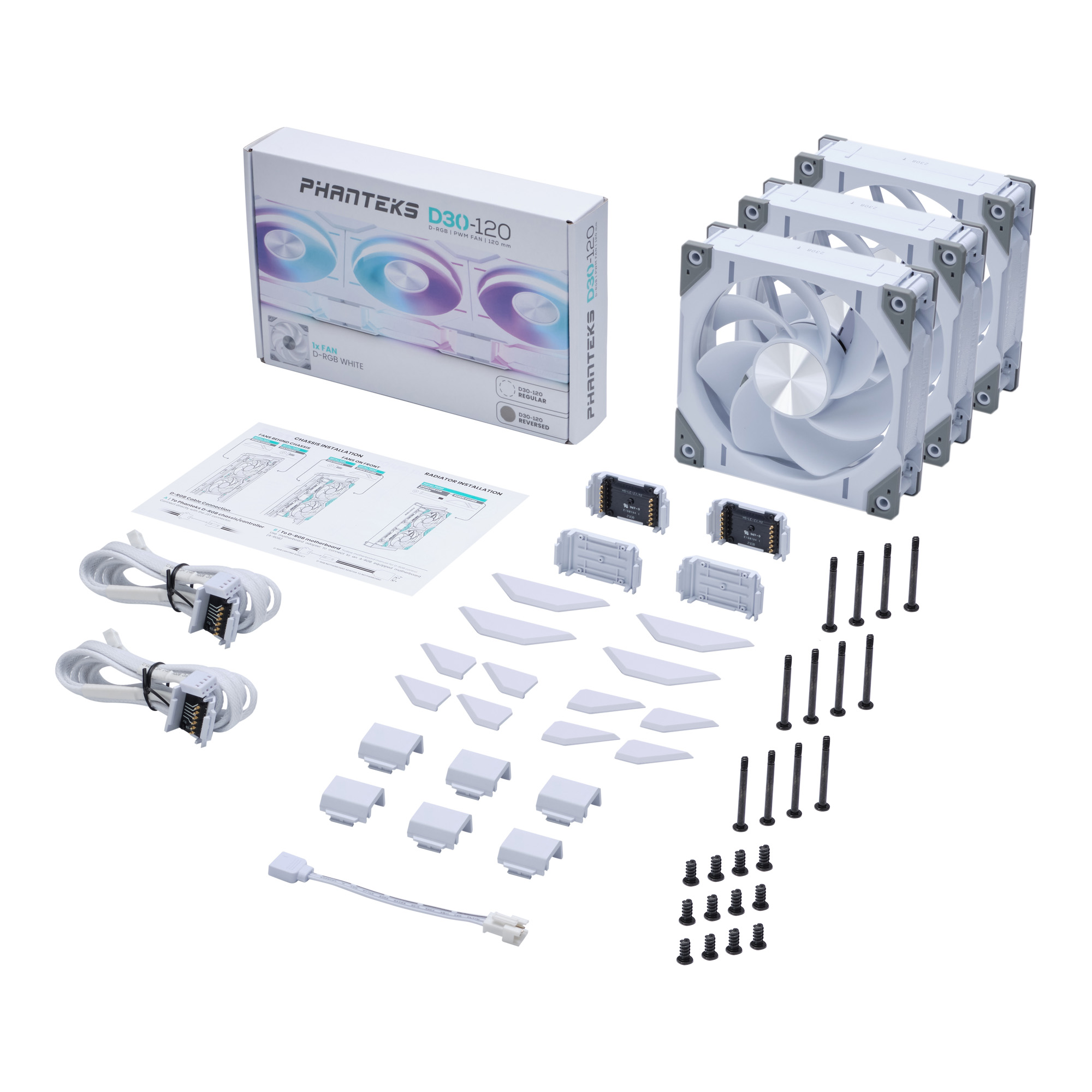PHANTEKS D30 120MM PWM FAN REVERSED DRGB WHITE (3-PACK) thumbnail 12