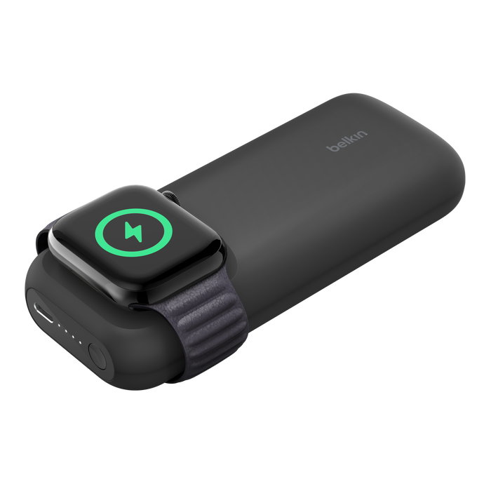 BELKIN 10K POWER BANK W/APPLE WATCH FAST CHARGER BLACK thumbnail 4