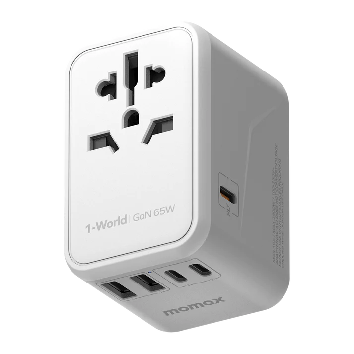 1-World 65W GaN 方便式旅行插座 UA8 (白色)