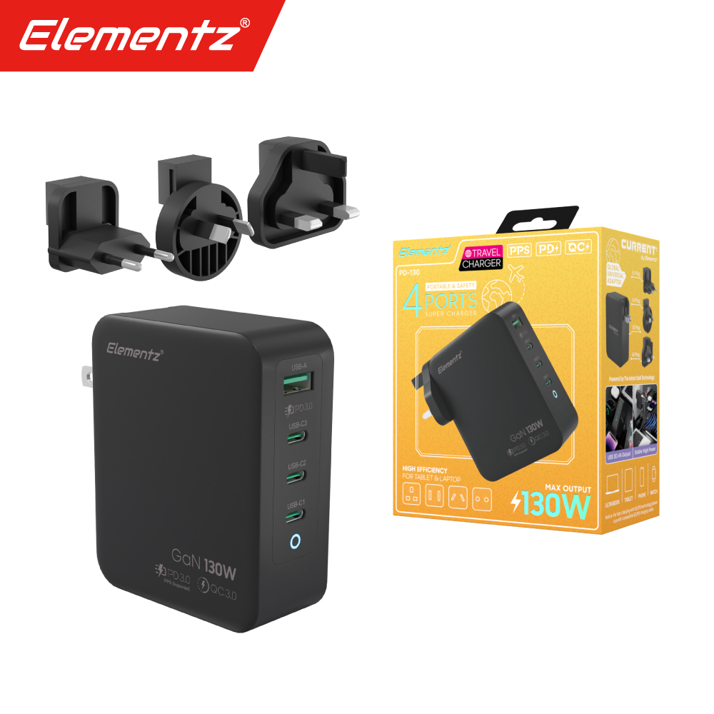 ELEMENTZ PD-130 4 PORT 130W 旅行快速充電器 thumbnail 4