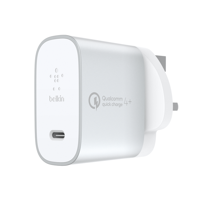 BELKIN QC4 + USB-C AC CHARGER 27W 4  USB-C TO C SILVER thumbnail 3