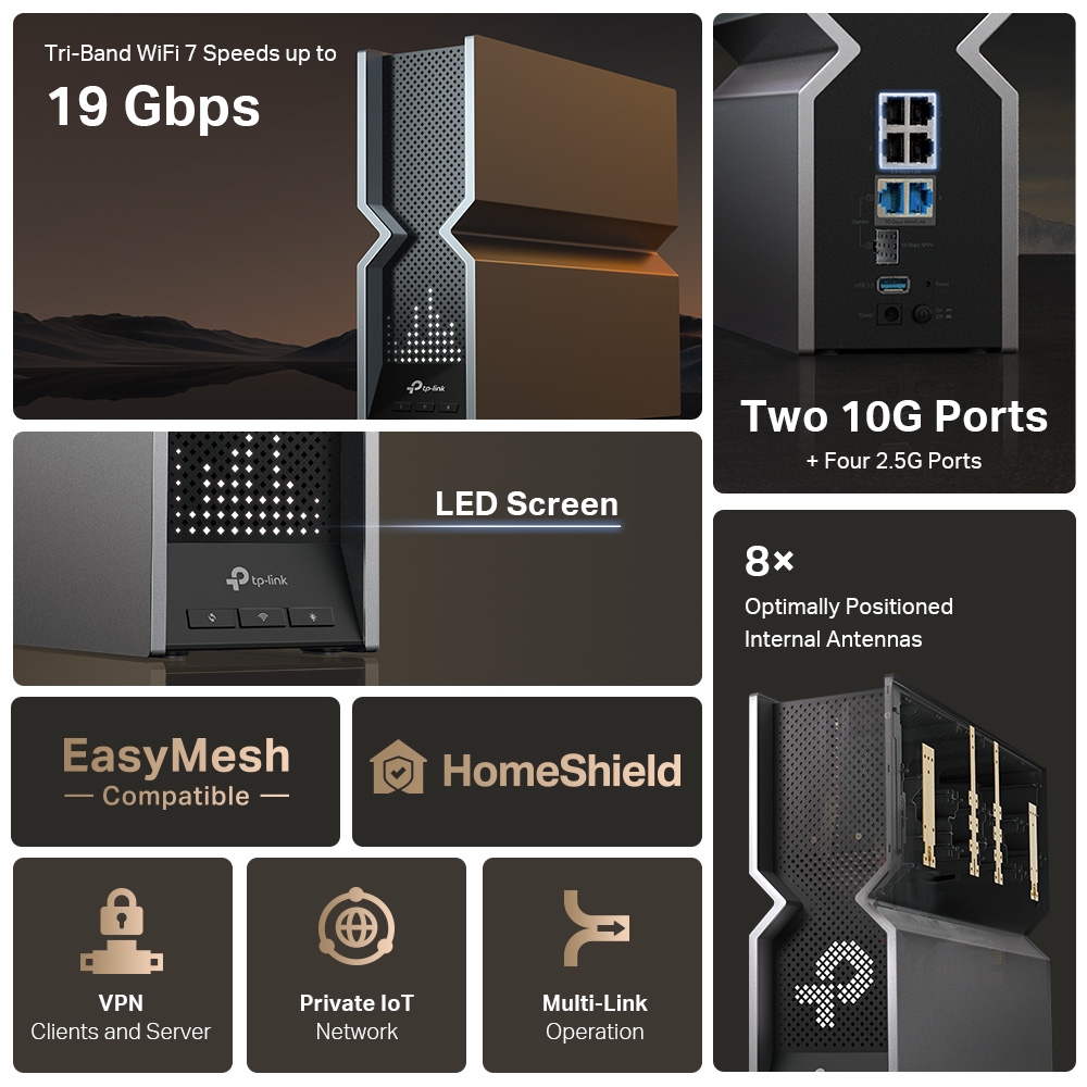 TP-LINK BE19000 TRI-BAND WIFI7 ROUTER thumbnail 6