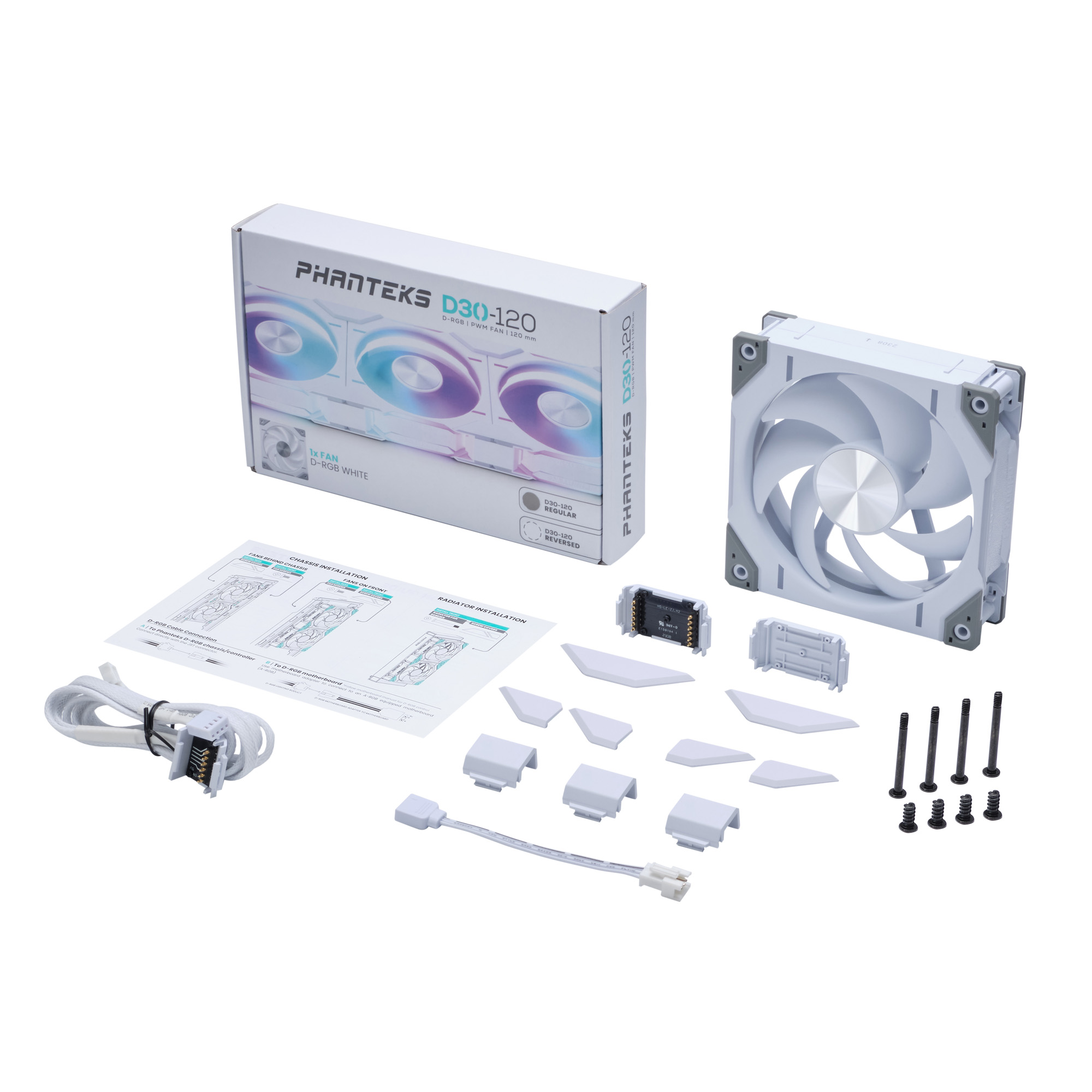 PHANTEKS D30 120MM PWM FAN REGULAR DRGB WHITE (1-PACK) thumbnail 9