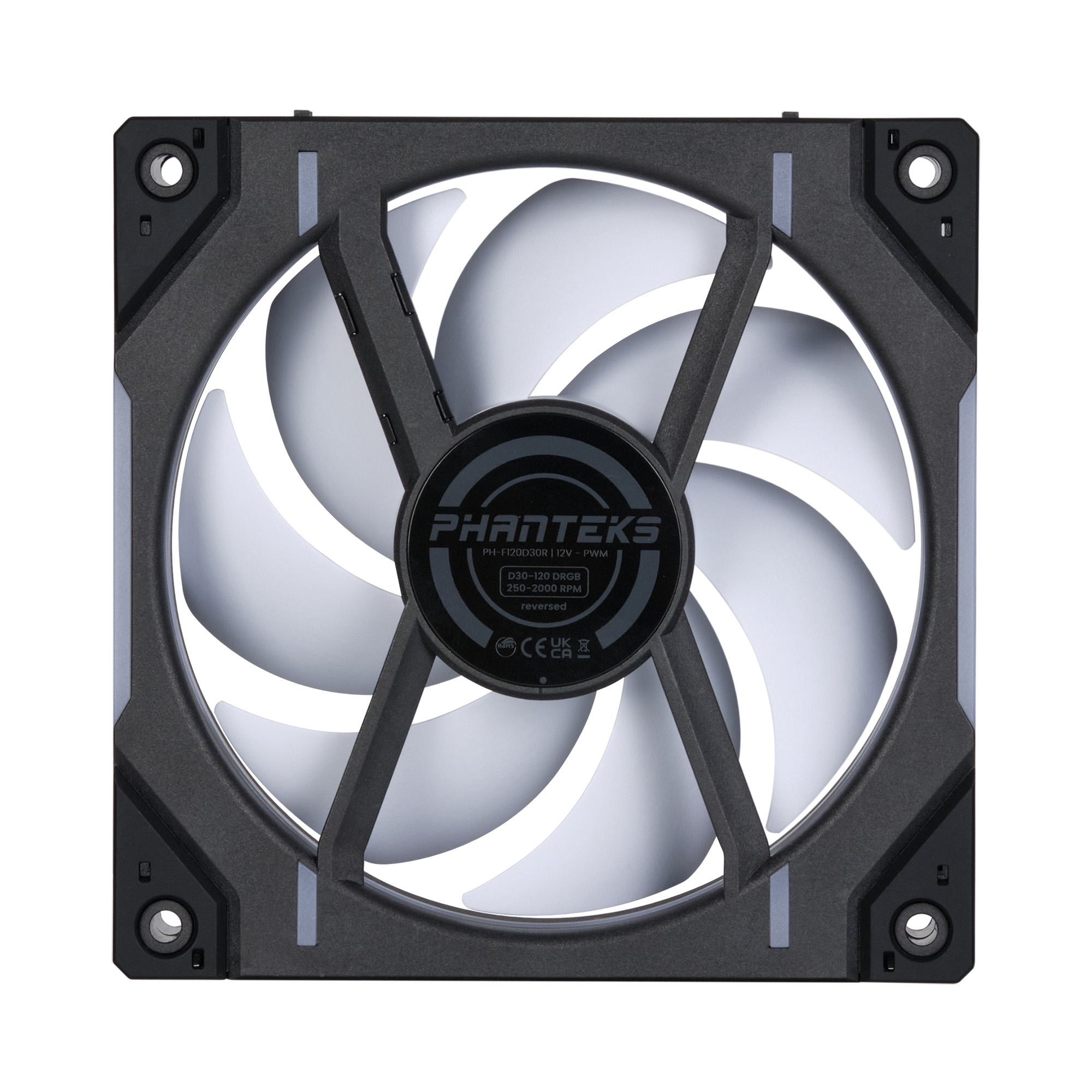 PHANTEKS D30 120MM PWM FAN REVERSE DRGB BLACK (1-PACK) thumbnail 8