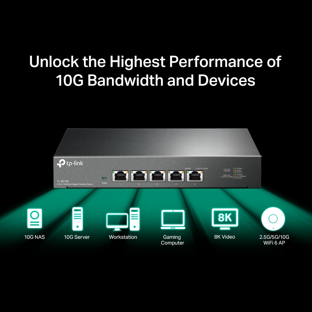 TP-LINK TL-SX105 5-PORT 10G DESKTOP SWITCH thumbnail 5