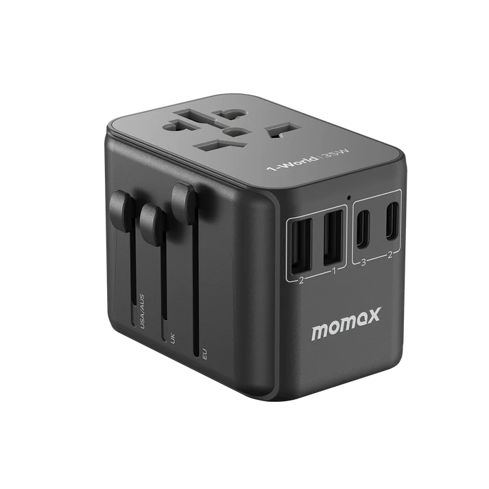 1-World 35W GaN 方便式旅行插座 UA9 (黑色)