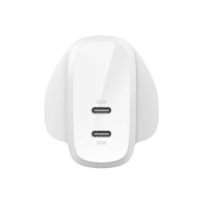 DUAL 30W USB-C WALL CHARGER PD 60W PPS WHITE