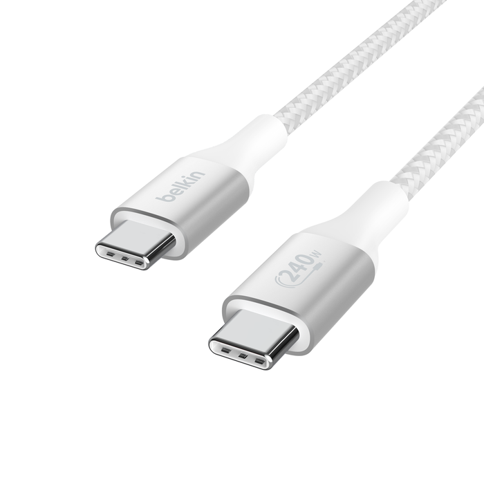BELKIN 240W BRAIDED C-C CABLE 1M WHITE thumbnail 2