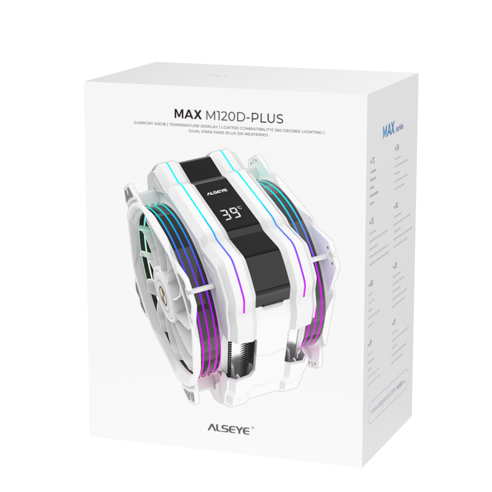ALSEYE M120D PLUS II RGB CPU FAN WHITE thumbnail 3