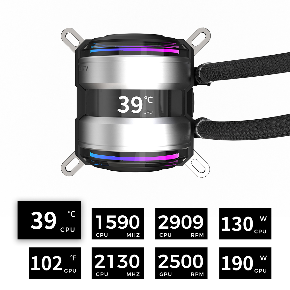 ALSEYE I240 RGB WATER COOLING WHITE thumbnail 2