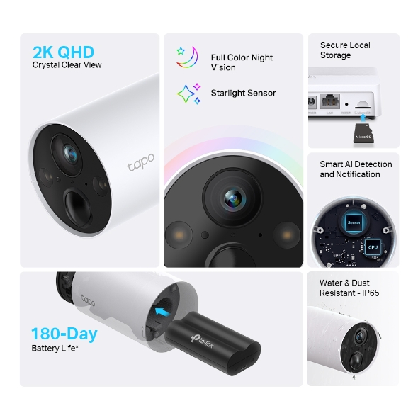 TP-LINK TAPO C420S4 SMART WIRE-FREE SECURITY CAMERA SYSTEM thumbnail 2