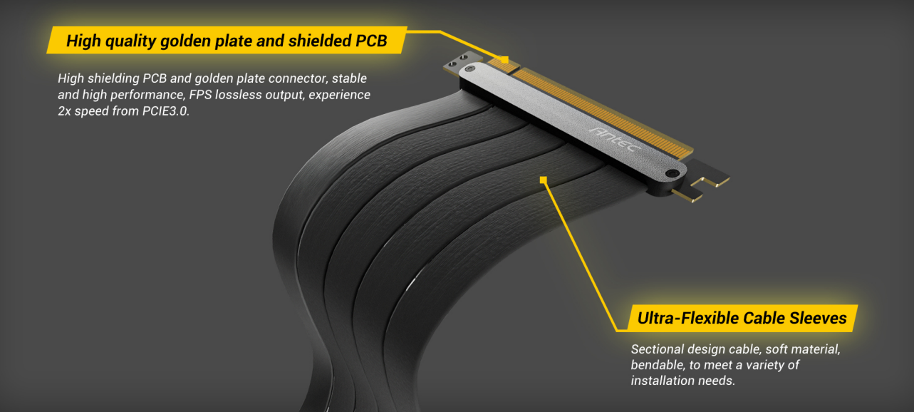 ANTEC PCIE-4.0 VERTICAL BRACKET CABLE KIT BLACK thumbnail 4