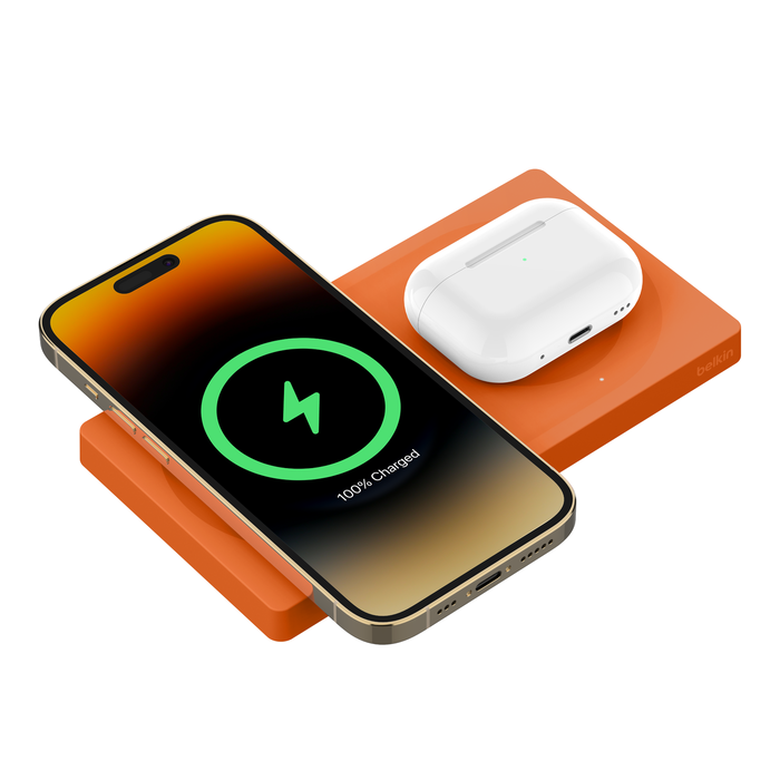 BELKIN WIRELESS CHARGING PAD W/MAGSAFE (15W) ORANGE thumbnail 4