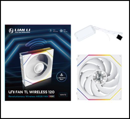 LIAN LI 120MM UNI FAN 12TL LED WIRELESS WHITE (1PACK) thumbnail 2