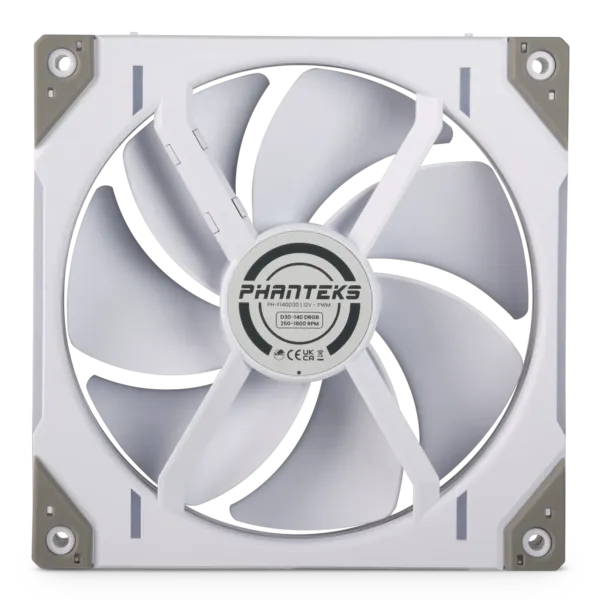 PHANTEKS D30 140MM PWM FAN REGULAR DRGB WHITE (1-PACK) thumbnail 4
