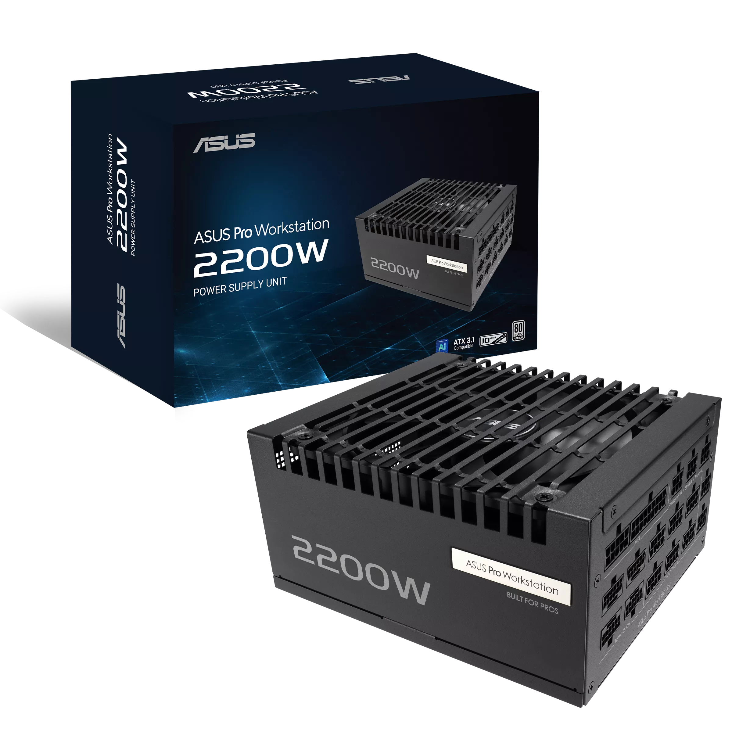 ASUS PRO WS 2200W PLATINUM ATX 3.1 FULL MODULAR PSU thumbnail 10