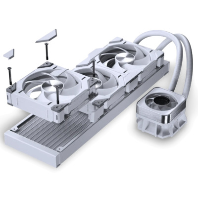 PHANTEKS GLACIER ONE 420D30 X2 D-RGB AIO CPU COOLER WHITE thumbnail 4