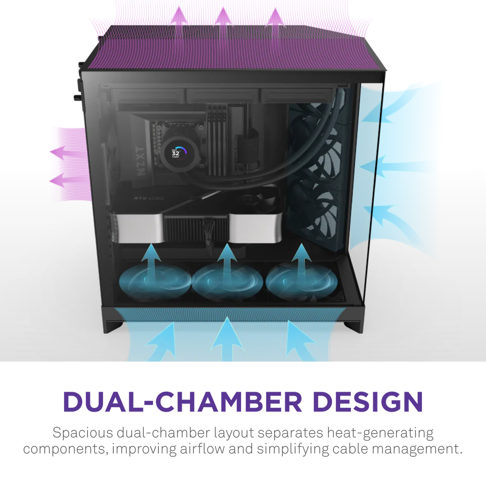 NZXT H9 FLOW V2 EDITION (2025) ALL BLACK thumbnail 7
