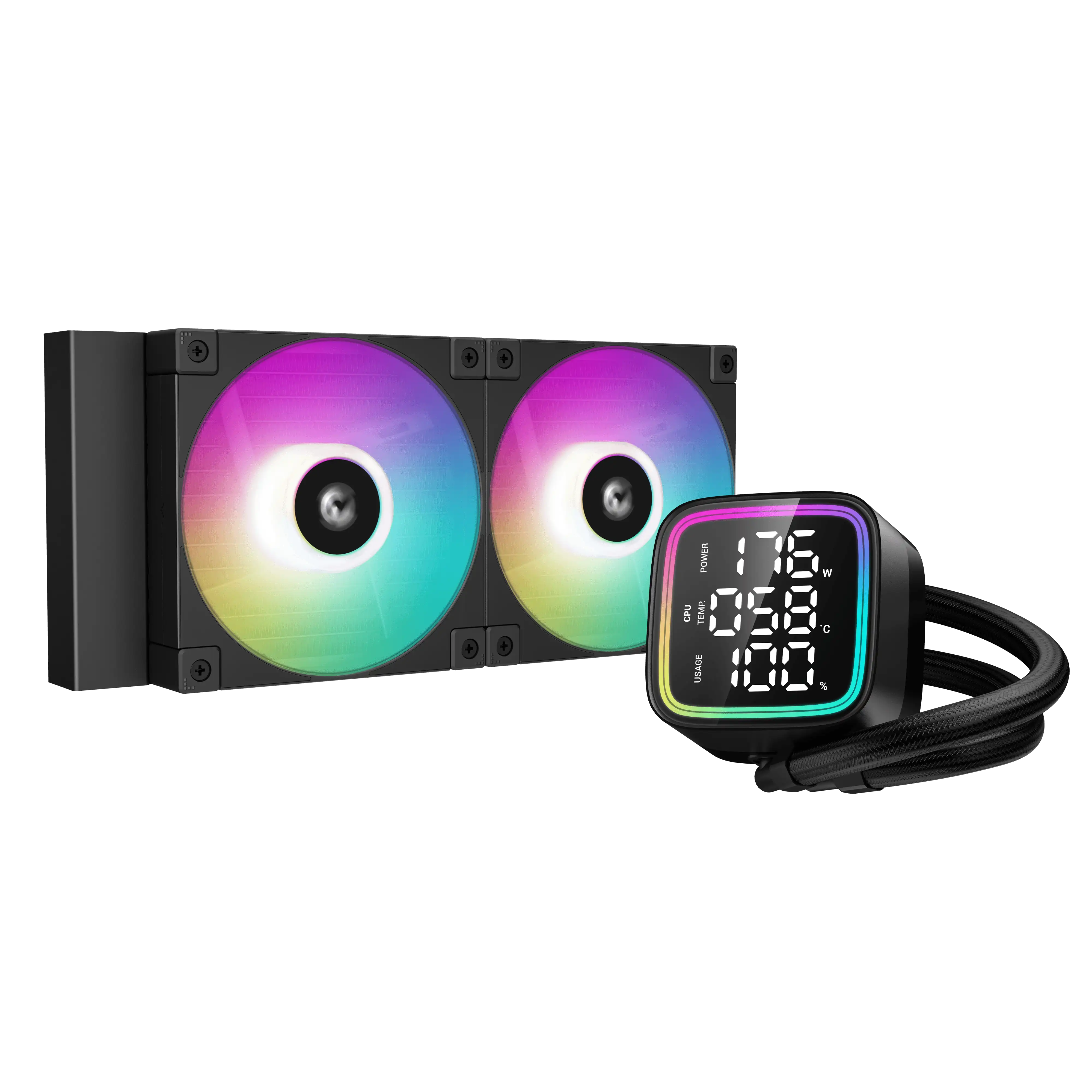 LD240 LIQUID CPU COOLER W/MULIT-LINE DISPLAY BLACK