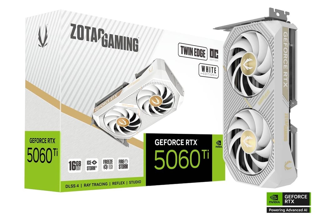 ZOTAC GAMING RTX5060TI TWIN EDGE OC 16GB GDDR7 WHITE