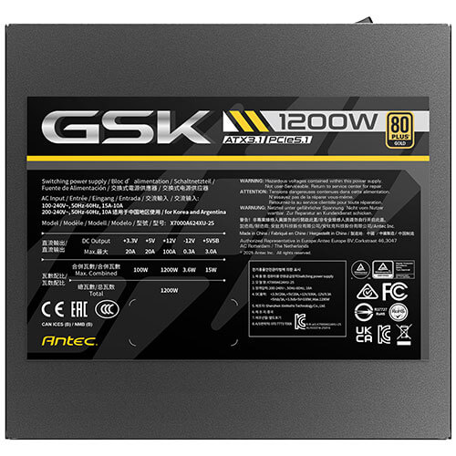 ANTEC GSK1200 GB ATX3.1 GOLD PSU thumbnail 11