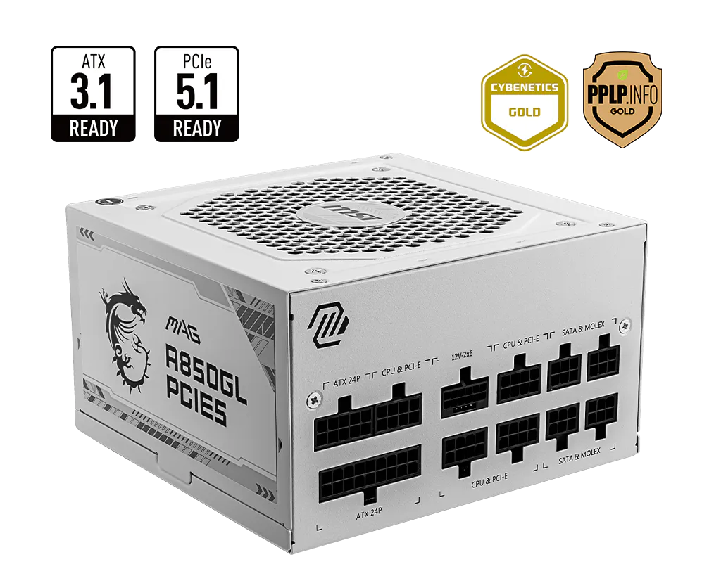 MSI MAG A850GL 850W PCIE5 WHITE