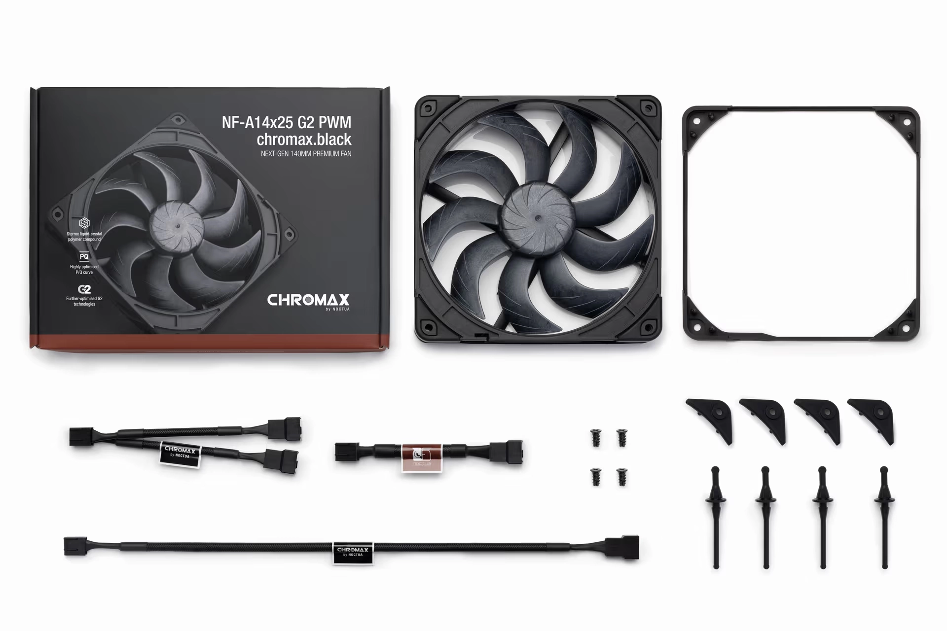 NOCTUA NF-A14X25 G2 PWM DC12V 1500RPM CHROMAX. BLACK thumbnail 5