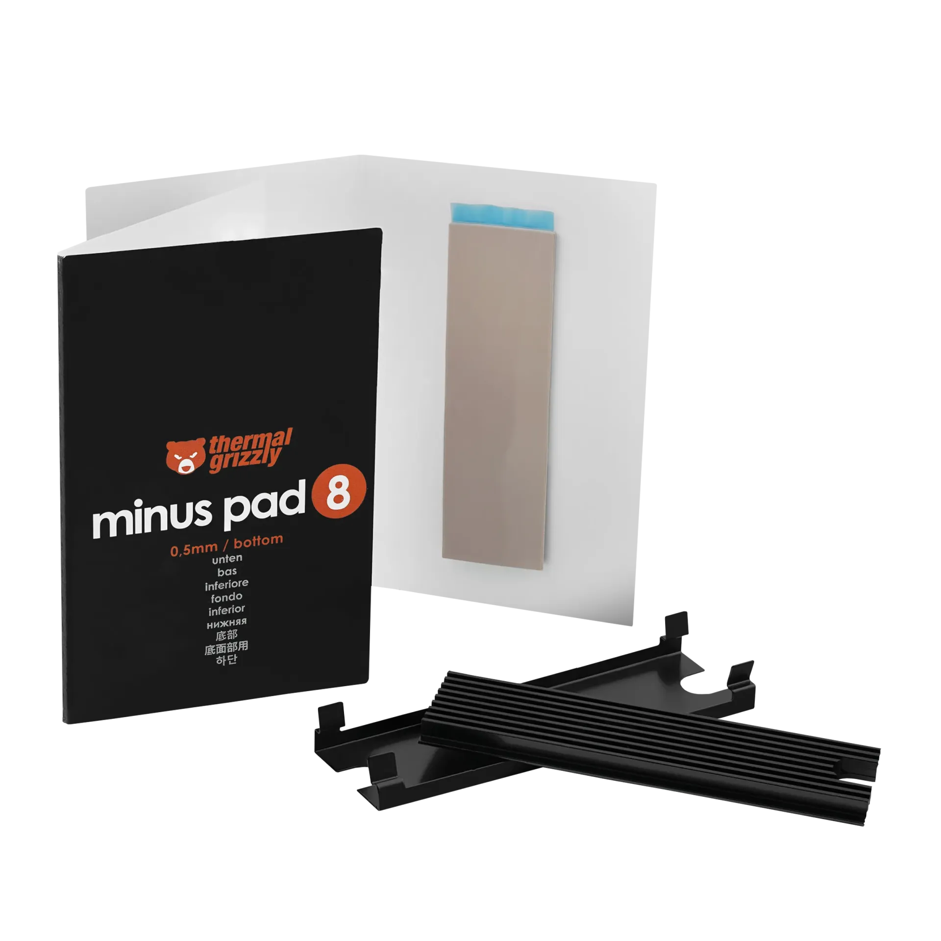THERMAL GRIZZLY M2 SSD ALUMINIUM BODY COOLER 2X COOLING PADS thumbnail 5