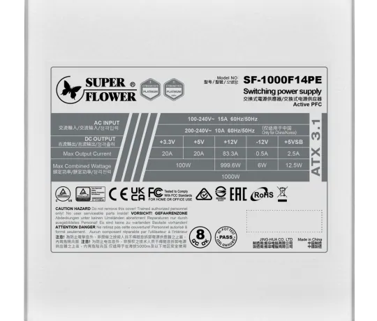 Super Flower LEADEX III GOLD 1000W ATX3.1 WHITE thumbnail 2