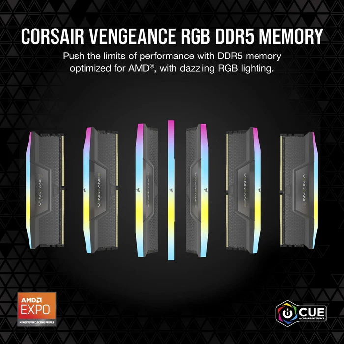CORSAIR VENGEANCE 64GB(32GB*2) RGB DDR5 6000MHZ thumbnail 2
