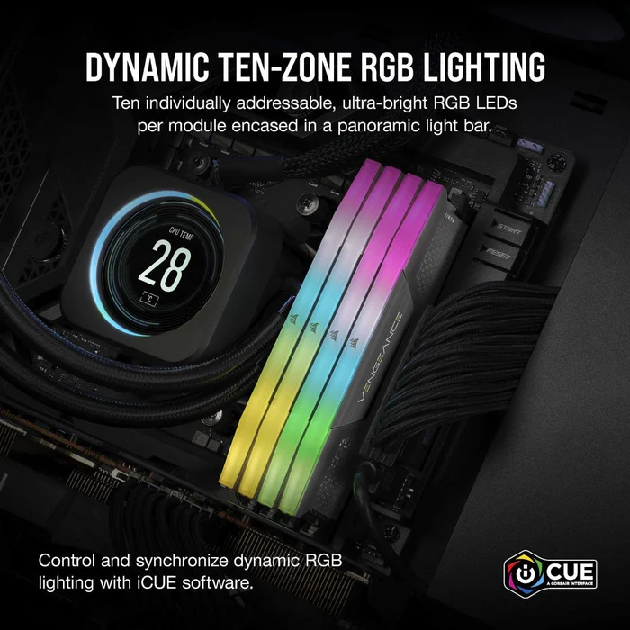 CORSAIR VENGEANCE 64GB(32GB*2) RGB DDR5 6000MHZ thumbnail 3