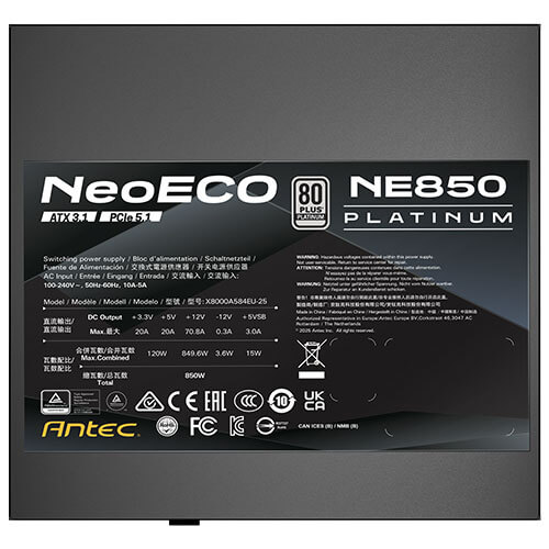 ANTEC NE850 PLATINUM ATX3.1 PSU thumbnail 10