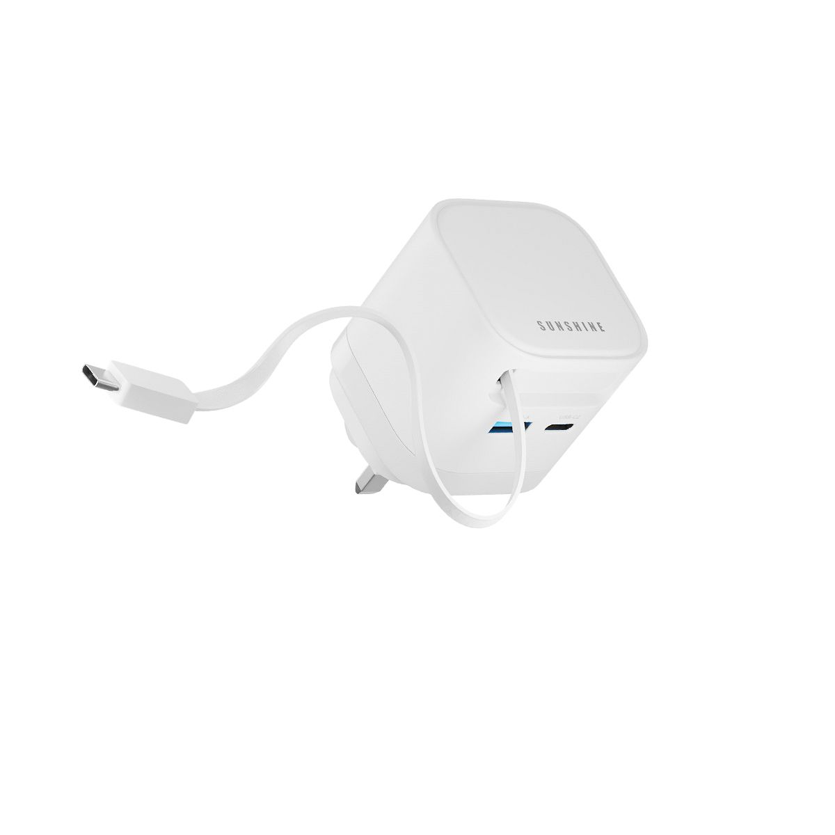SUNSHINE 2端口插牆式充電器 伸縮USB-C充電線(65W) thumbnail 2
