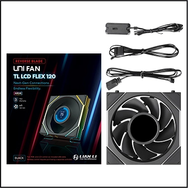 LIAN LI UNI FAN TL LCD FLEX REVERSE BLADE WIRELESS*1 BLACK thumbnail 6