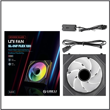 LIAN LI UNI FAN SL-INF FLEX 120 REVERSE BLADE*1 BLACK thumbnail 5