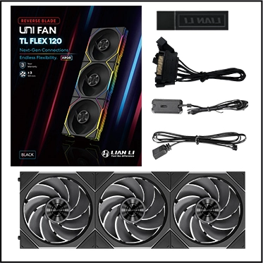LIAN LI UNI FAN TL FLEX REVERSE BLADE WIRELESS*3 BLACK thumbnail 6