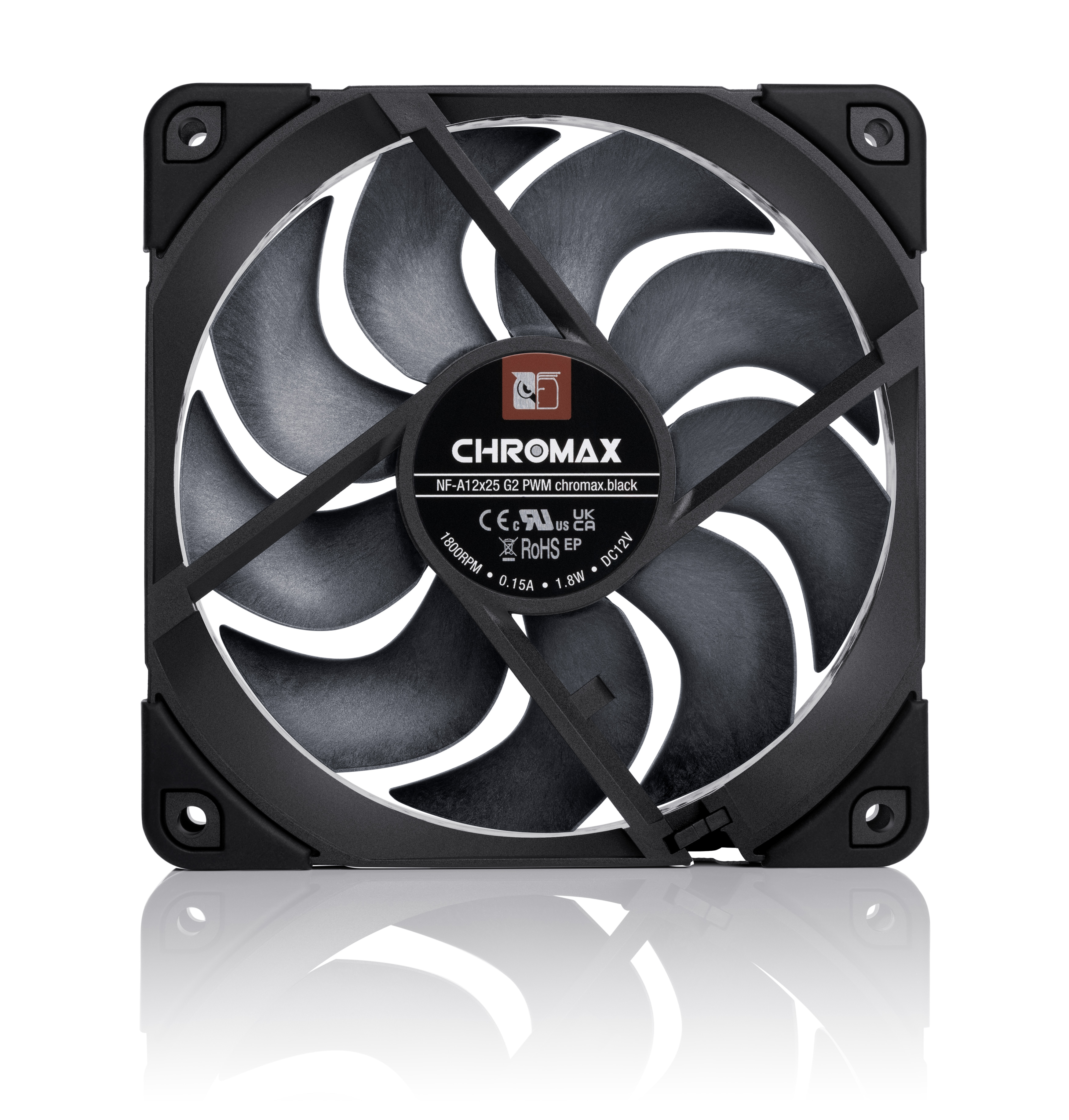NOCTUA NF-A12X25 G2 PWM DC12V 1800RPM CHROMAX. BLACK thumbnail 4