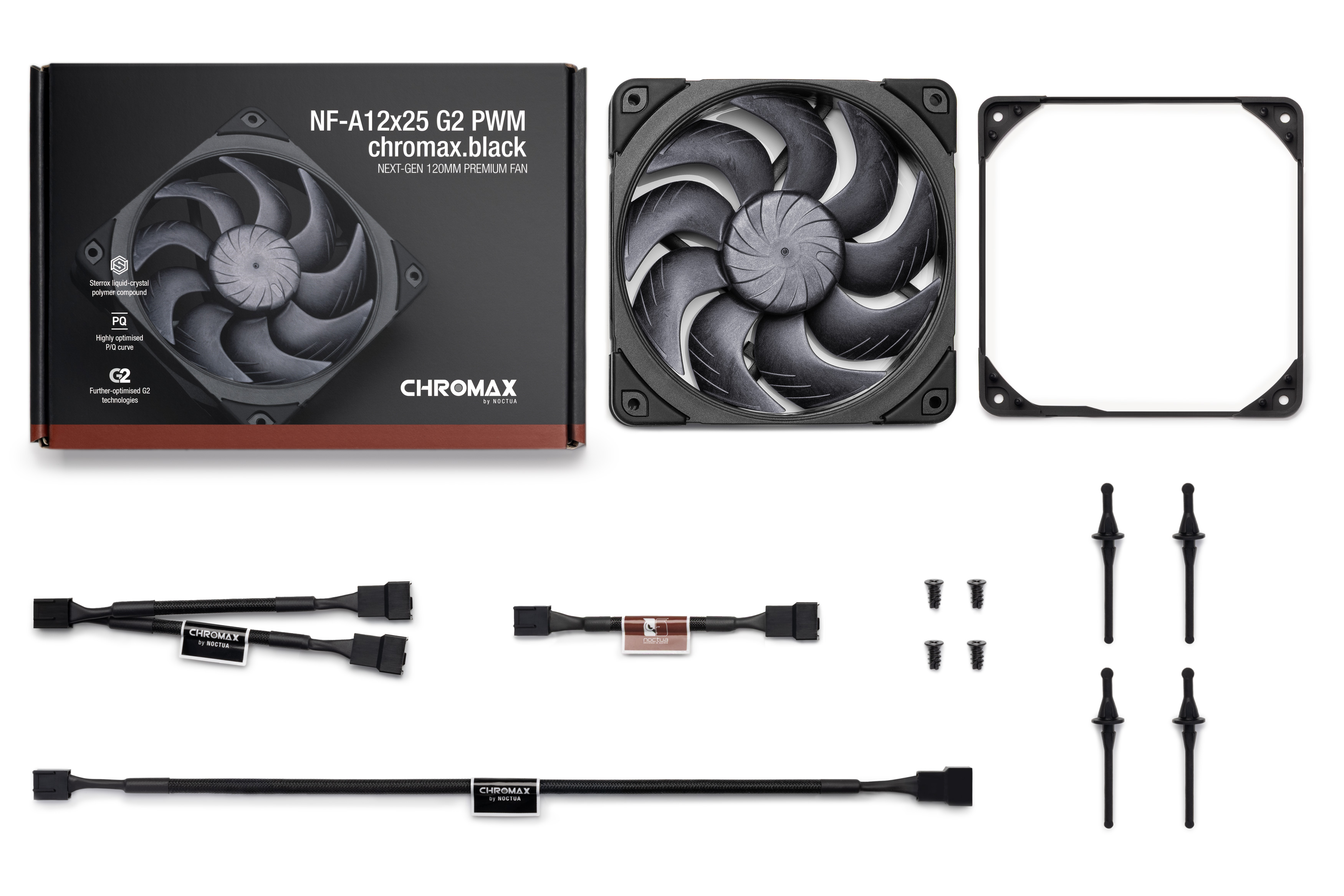 NOCTUA NF-A12X25 G2 PWM DC12V 1800RPM CHROMAX. BLACK thumbnail 5