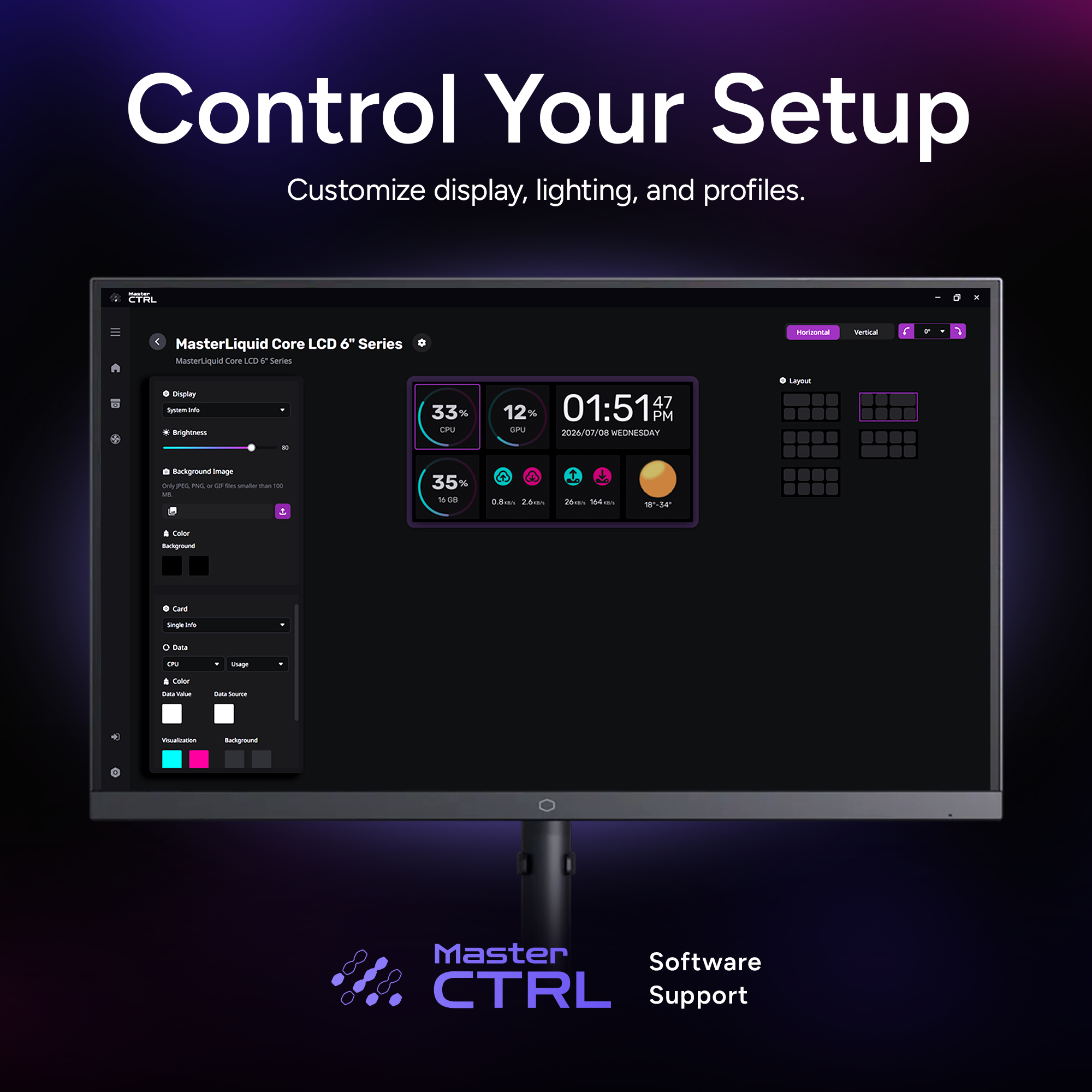 Cooler Master ML360 CORE LCD 6" 360 ARGB WATERCOOLING BK thumbnail 7