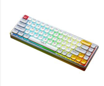 AULA FIRE H68 三模機械鍵盤 矮軸 青軸 YELLOW--WHITE thumbnail 2